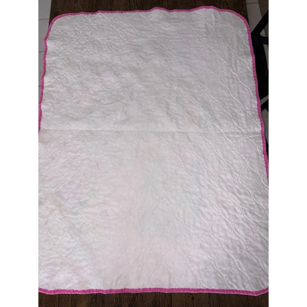 Vintage Disney Dundee Minnie Mouse Quilt Baby Blanket Comforter Pink Ballerina